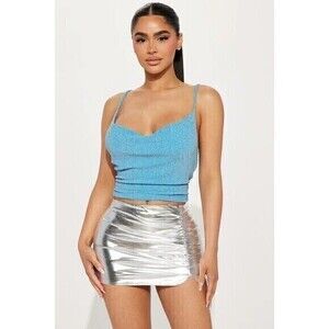Turquoise Halter Top‎ Cowl Neck Size M RefN16